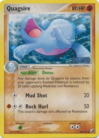 EX Unseen Forces Quagsire #44/115 reverse holo